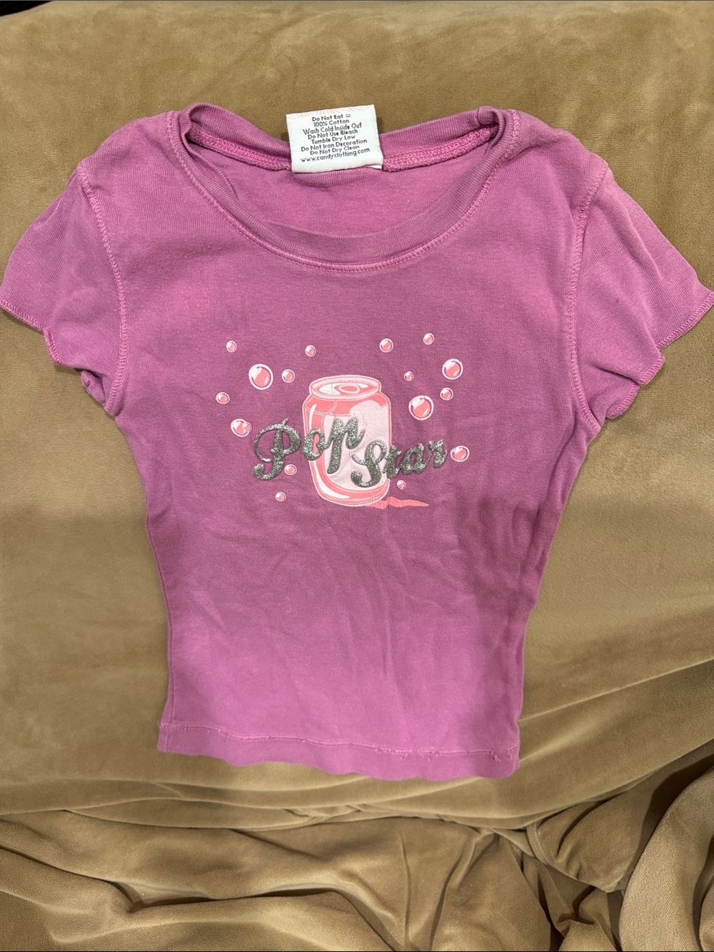 Kids Short-Sleeve Graphic Tee in Pink - 'Pop Star' Design